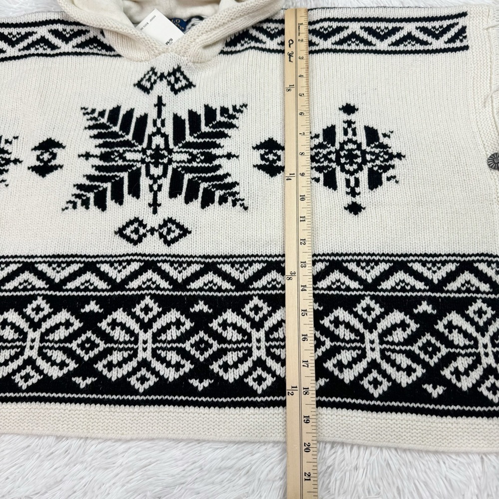 Polo Ralph Lauren girl’s hooded bohomien print sweater poncho alpaca wool blend - Picture 5 of 12